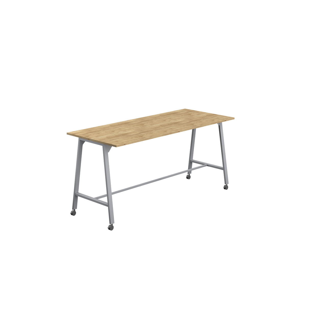 Titan Mobile High Maker Rectangular Table | 1200 X 1000 | White/Sorano Oak