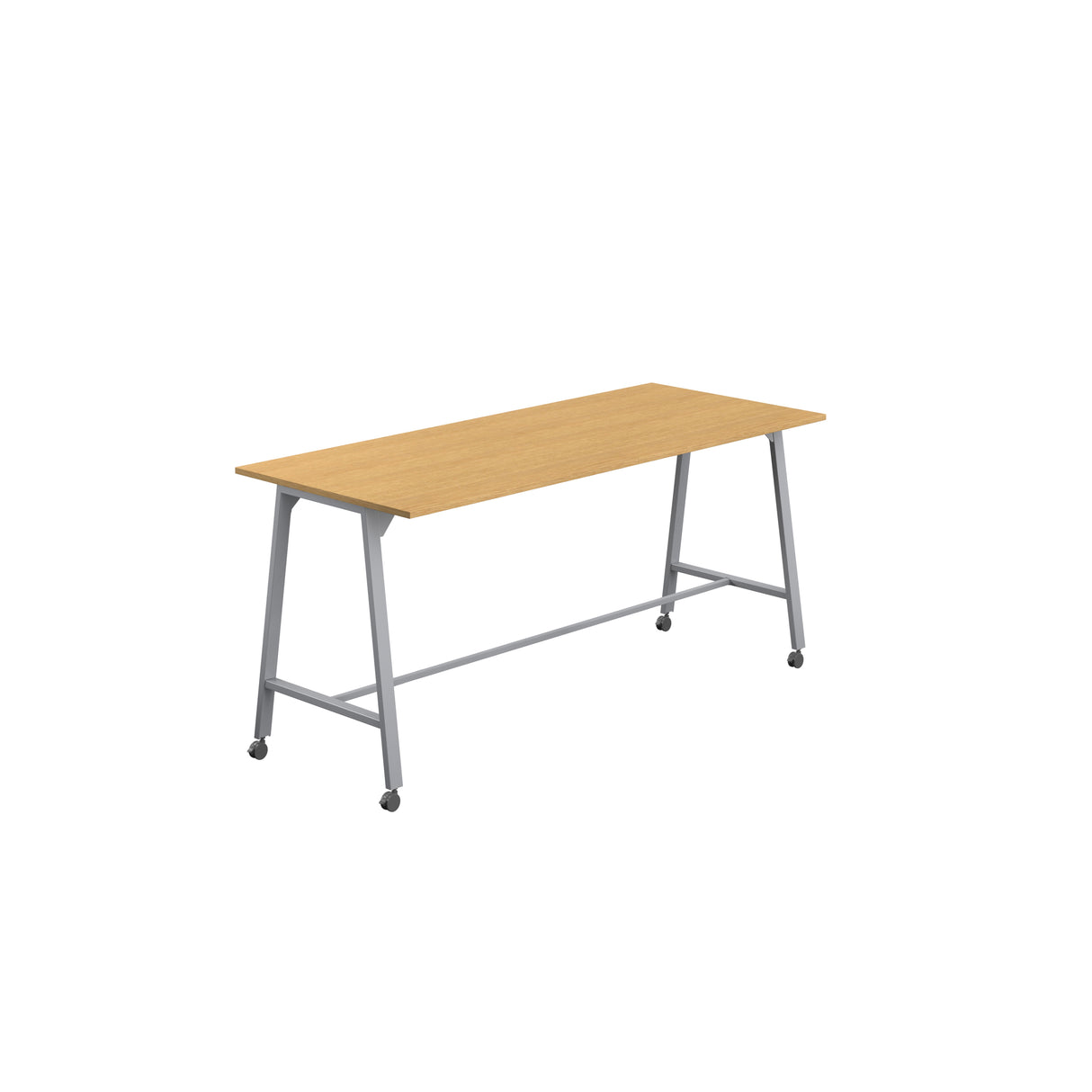 Titan Mobile High Maker Rectangular Table | 1200 X 1000 | White/Sorano Oak