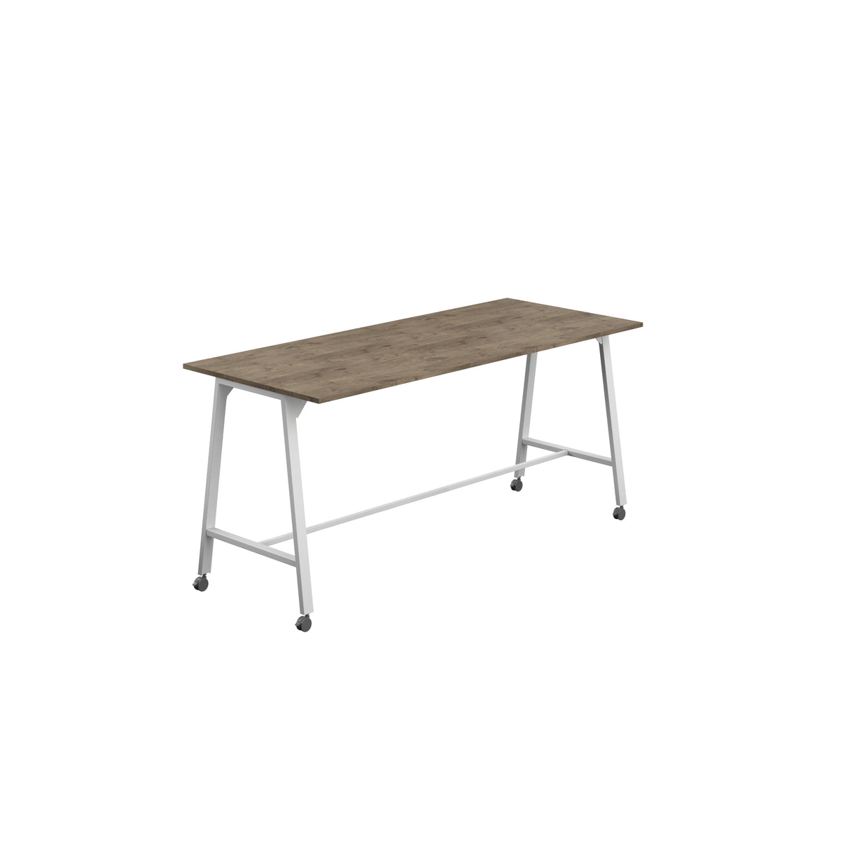 Titan Mobile High Maker Rectangular Table | 1200 X 1000 | White/Sorano Oak