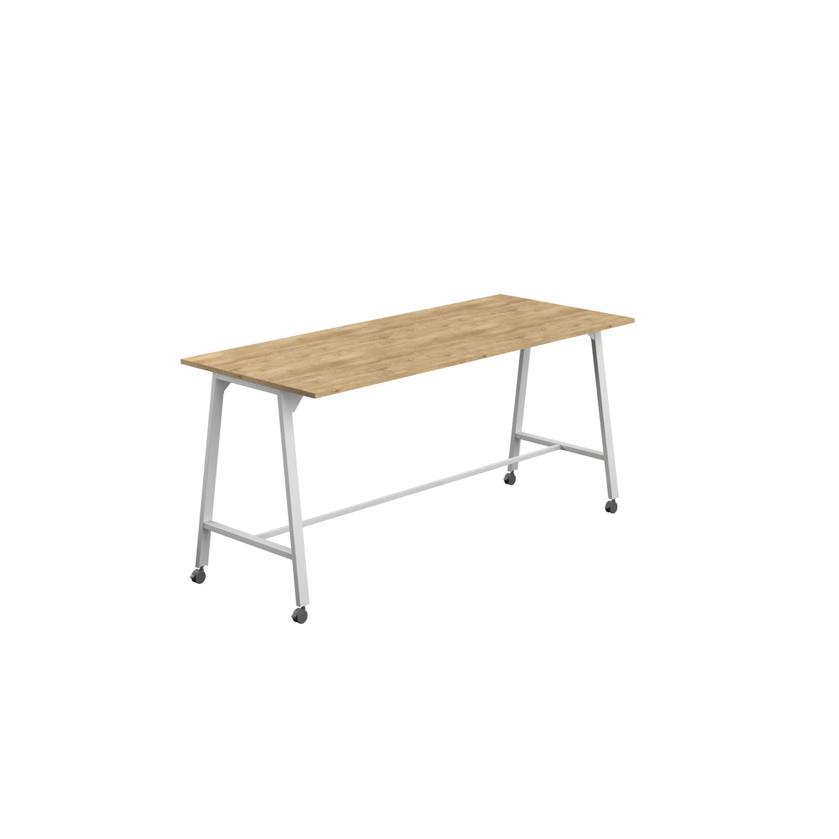 Titan Mobile High Maker Rectangular Table | 1200 X 1000 | White/Sorano Oak