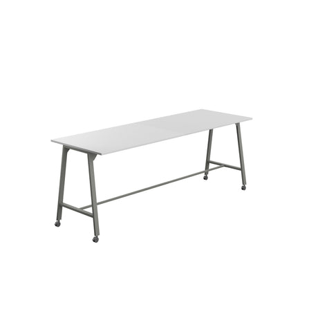 Titan Mobile High Maker Rectangular Table | 1200 X 1000 | White/Sorano Oak