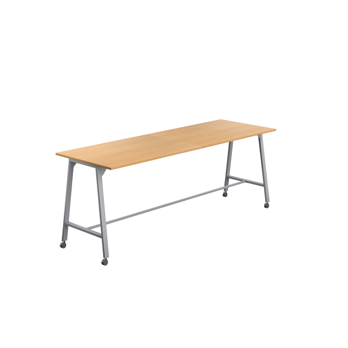 Titan Mobile High Maker Rectangular Table | 1200 X 1000 | White/Sorano Oak