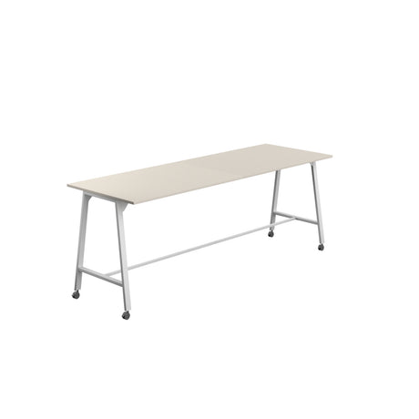 Titan Mobile High Maker Rectangular Table | 1200 X 1000 | White/Sorano Oak