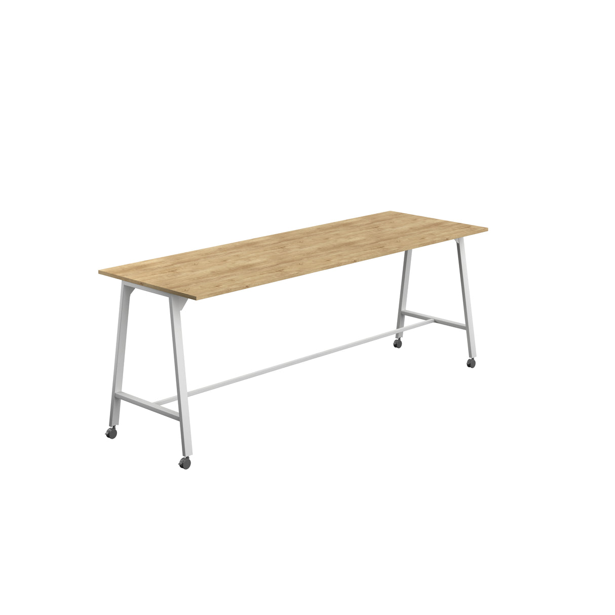 Titan Mobile High Maker Rectangular Table | 1200 X 1000 | White/Sorano Oak