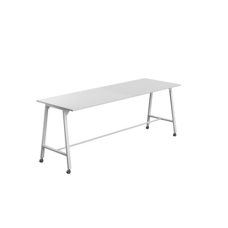 Titan Mobile High Maker Rectangular Table | 1200 X 1000 | White/Sorano Oak