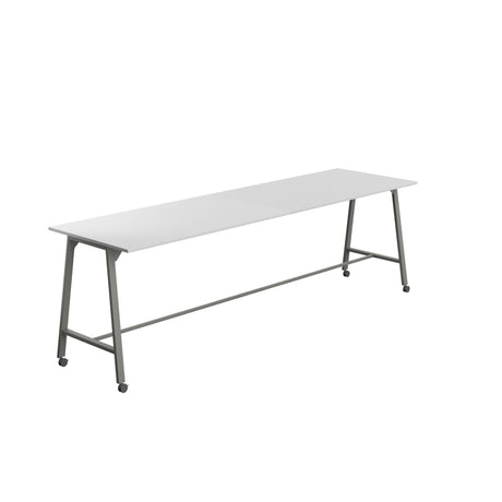 Titan Mobile High Maker Rectangular Table | 1200 X 1000 | White/Sorano Oak