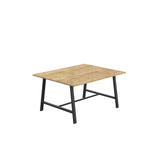 Titan Low Maker Rectangular Table | 1500 X 1000 | Black/Sorano Oak