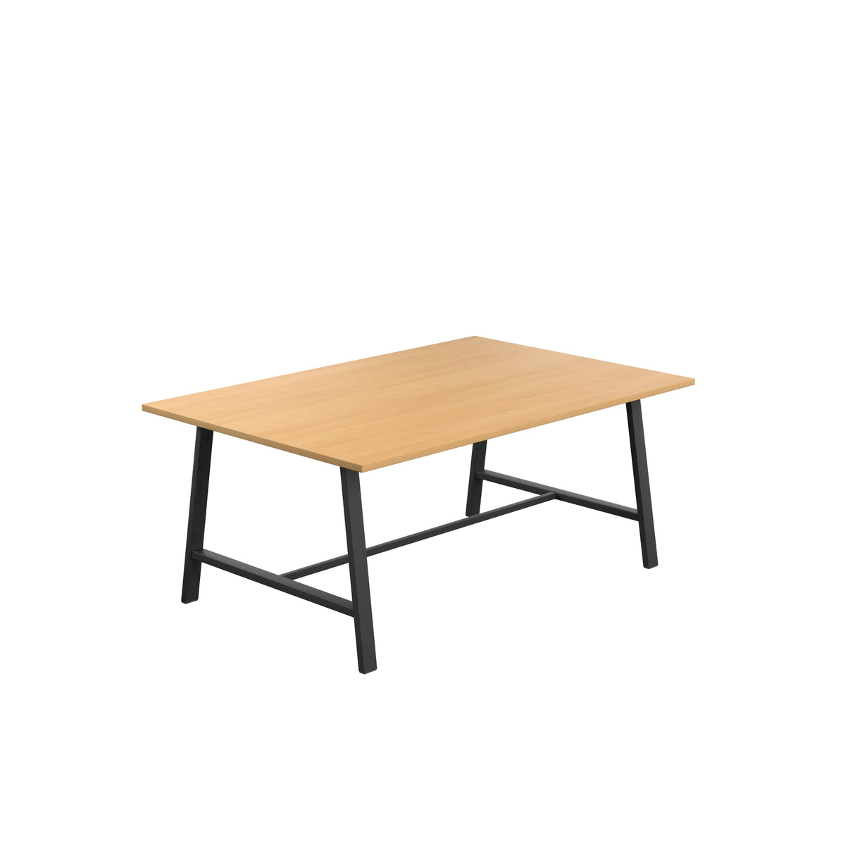 Titan Low Maker Rectangular Table | 1500 X 1000 | Black/Sorano Oak