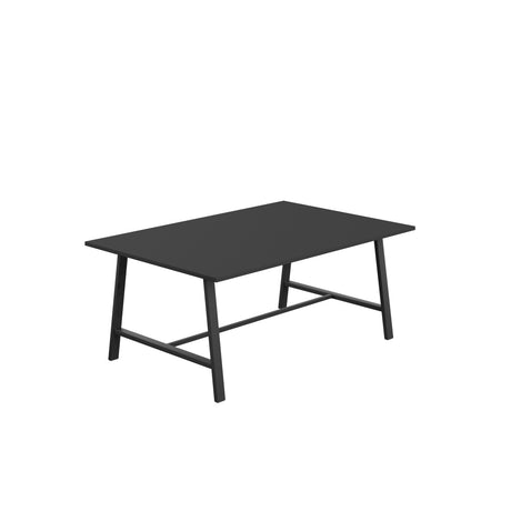 Titan Low Maker Rectangular Table | 1500 X 1000 | Black/Sorano Oak