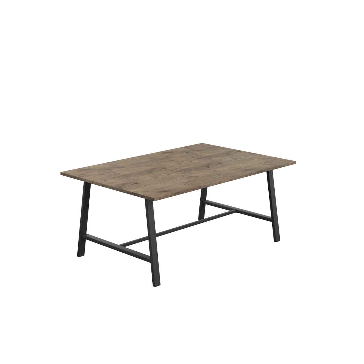 Titan Low Maker Rectangular Table | 1500 X 1000 | Black/Sorano Oak