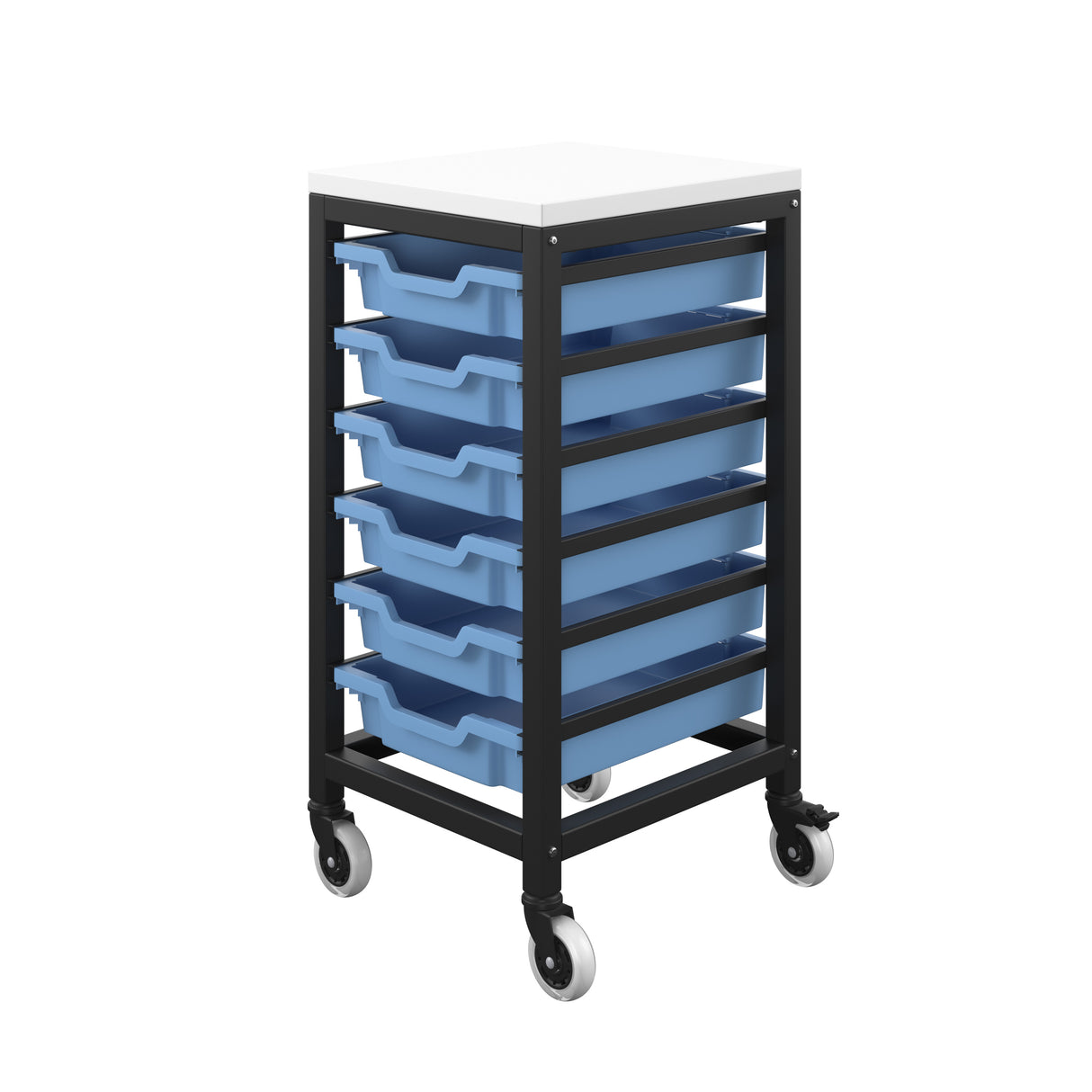 Titan 3 Draw Deep F2 Tray Unlimited Mobile Storage Unit Black Frame White Top