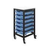 Titan 3 Draw Deep F2 Tray Unlimited Mobile Storage Unit Black Frame White Top