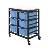 Titan 3 Draw Deep F2 Tray Unlimited Mobile Storage Unit Black Frame White Top
