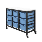 Titan 3 Draw Deep F2 Tray Unlimited Mobile Storage Unit Black Frame White Top