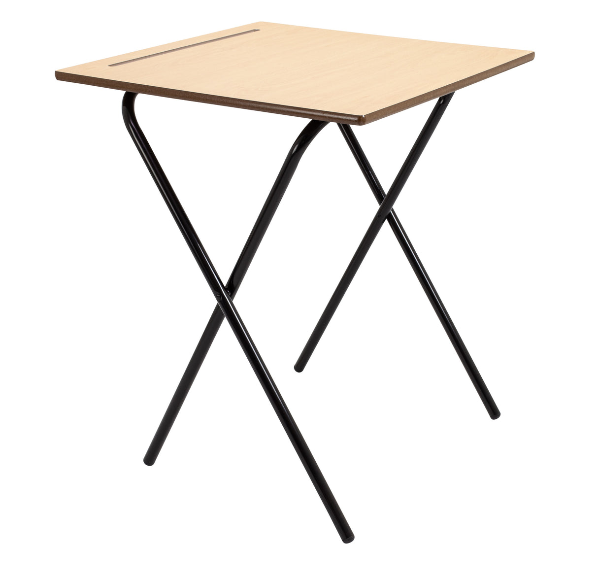 2 Pack - Economy 600X600 Mdf Edge Folding Exam Desks With Safety Bar-720 High
