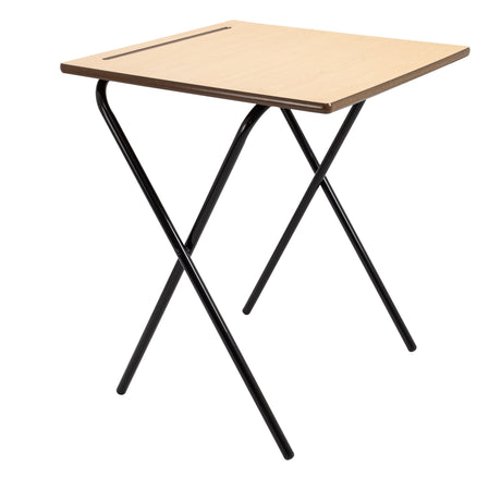 2 Pack - 600X600 Premium Mdf Edge Folding Exam Desks With Safety Bar-720 High