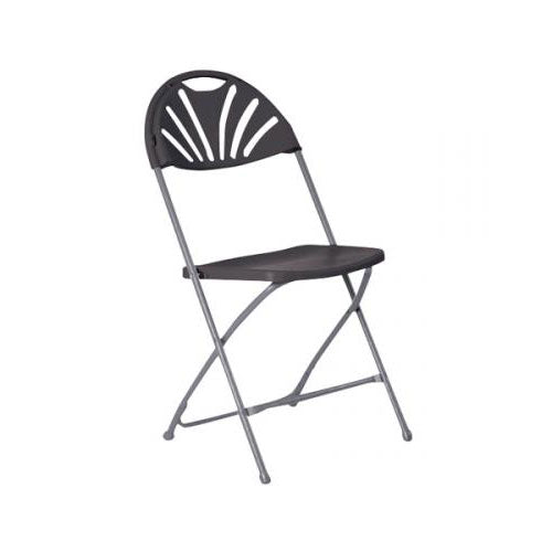 Linking Fan Back Folding Chair Charcoal