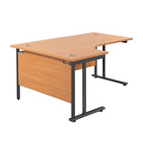 Twin Upright Left Hand Radial Desk