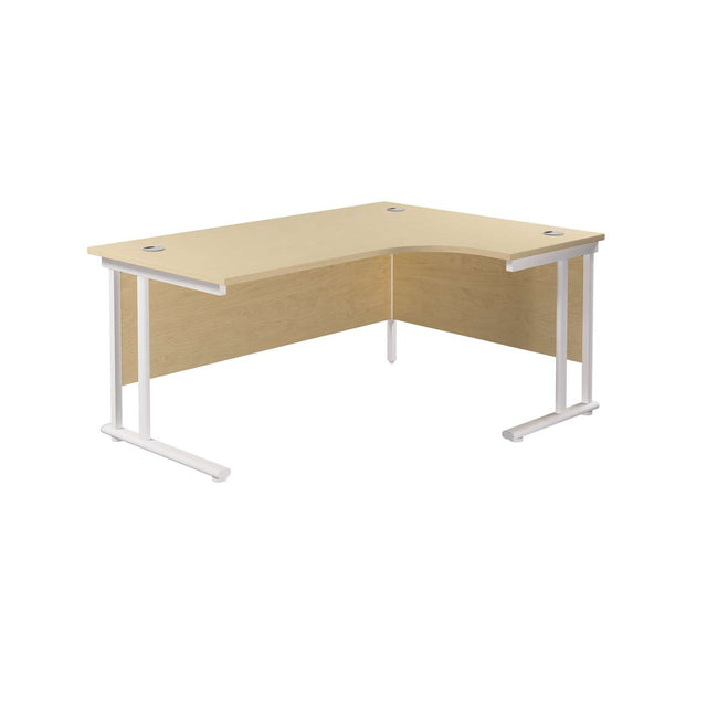 Twin Upright Right Hand Radial Desk  | 1800X1200 | Maple/White
