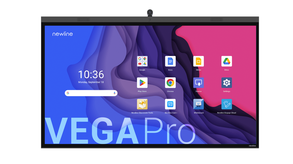 Newline Vega Pro 65" Interactive Display PCAP, Super Slim Bezel, Camera & Mic