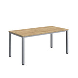 Fraction Infinity Rectangular Meeting Table  | 1600 X 800 | Natural Nebraska Oak/Silver