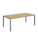 Fraction Infinity Rectangular Meeting Table  | 2000 X 1000 | Natural Nebraska Oak/Silver