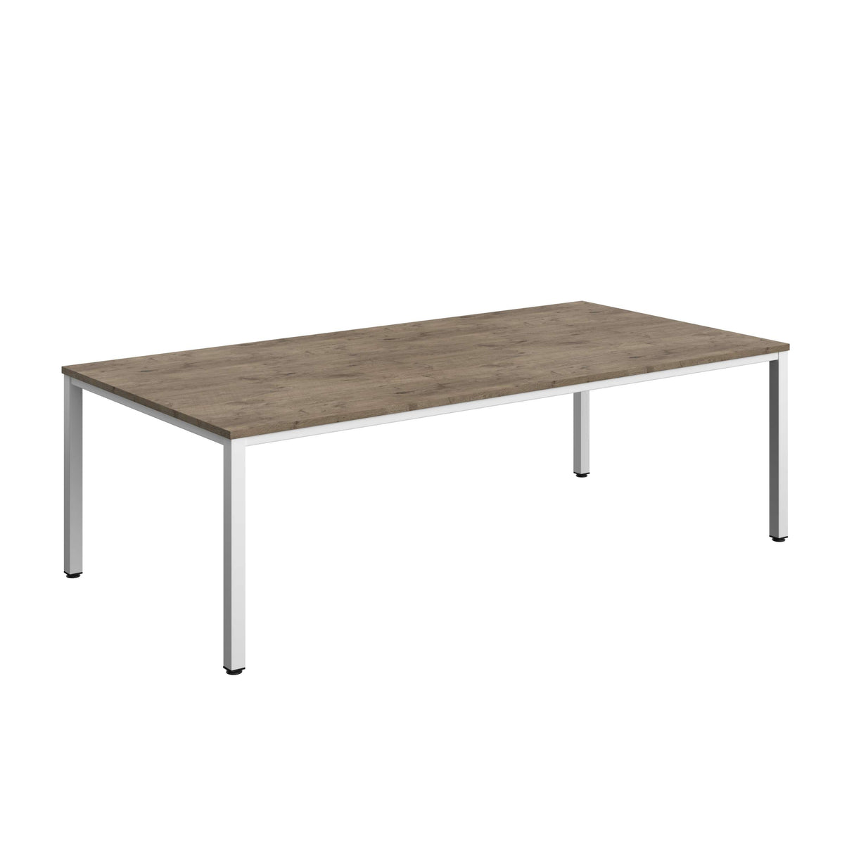 Fraction Infinity Rectangular Meeting Table  | 2400 X 1200 | Grey Nebraska Oak/White