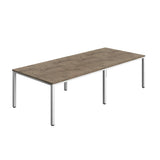 Fraction Infinity Rectangular Meeting Table  | 2800 X 1200 | Grey Nebraska Oak/White