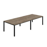 Fraction Infinity Rectangular Meeting Table  | 3200 X 1200 | Grey Nebraska Oak/Black