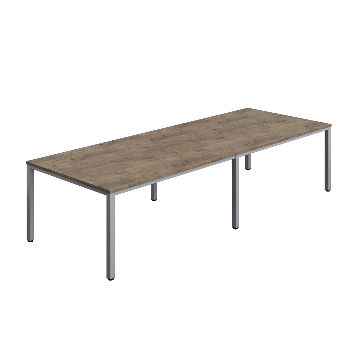 Fraction Infinity Rectangular Meeting Table  | 3200 X 1200 | Grey Nebraska Oak/Silver