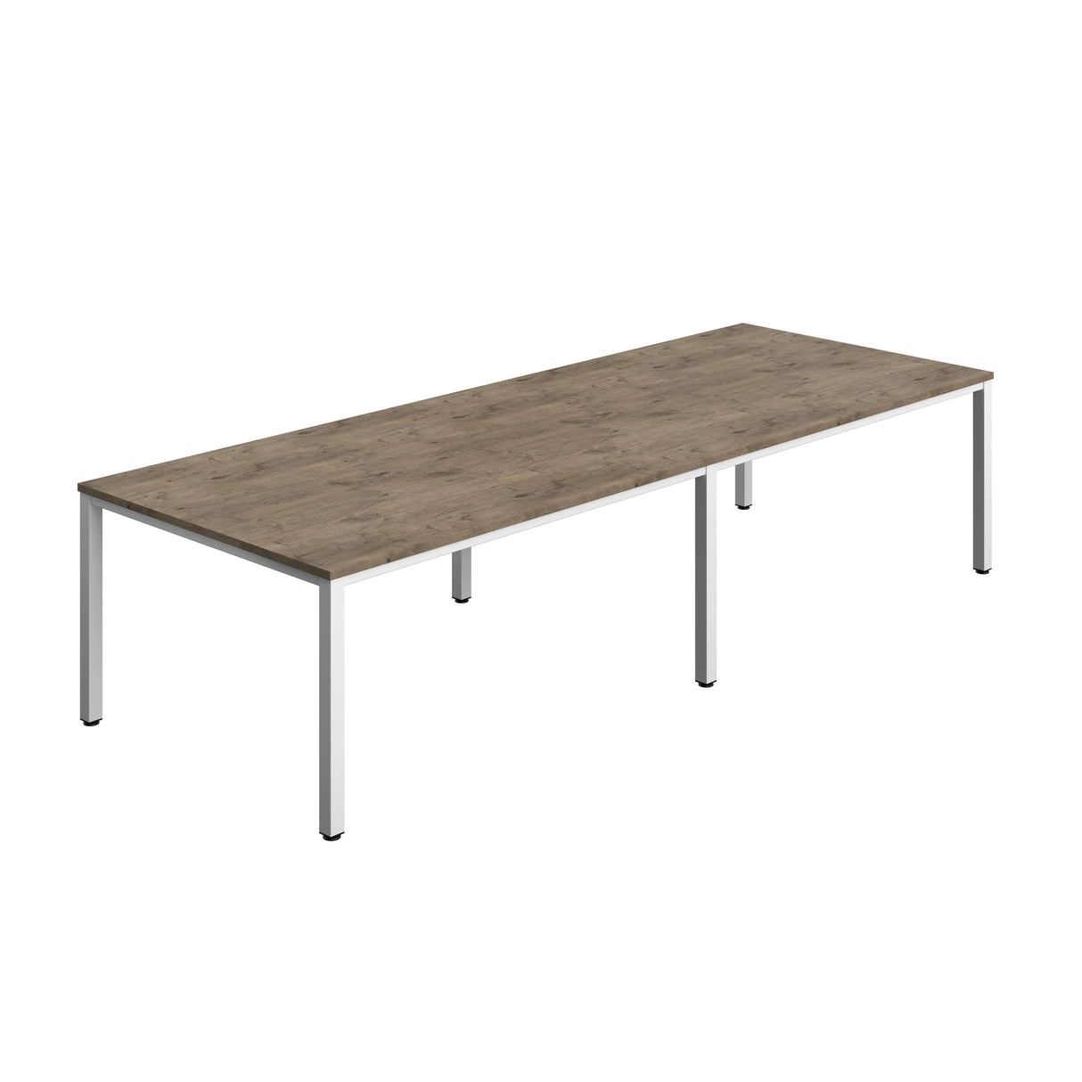 Fraction Infinity Rectangular Meeting Table  | 3200 X 1200 | Grey Nebraska Oak/White