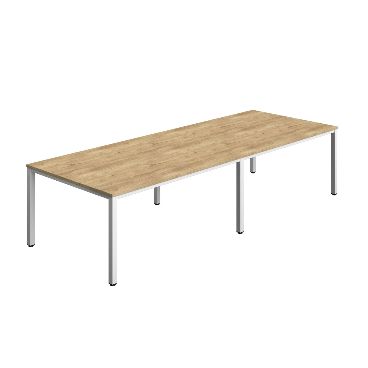 Fraction Infinity Rectangular Meeting Table  | 3200 X 1200 | Natural Nebraska Oak/White