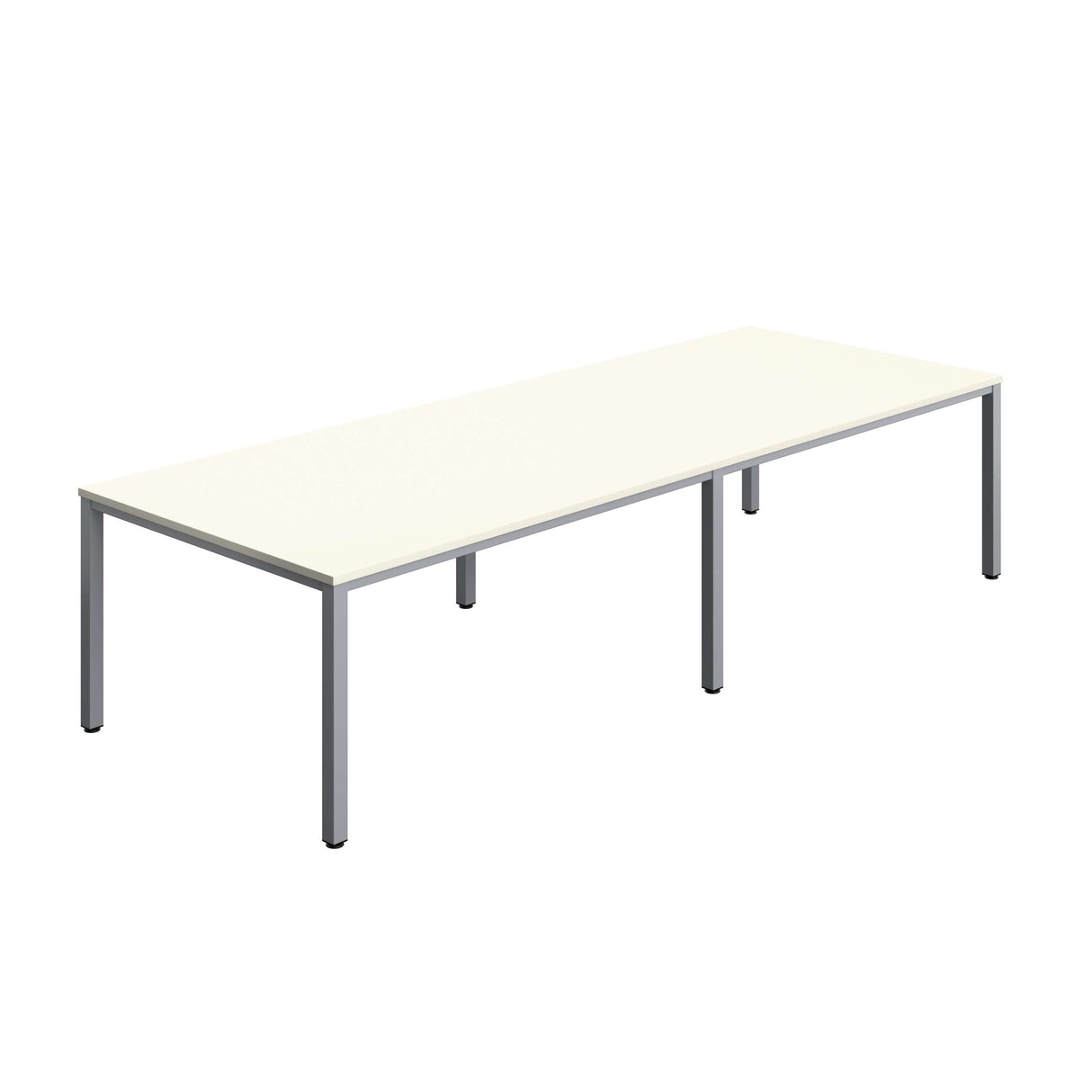 Fraction Infinity Rectangular Meeting Table  | 3200 X 1200 | White/Silver