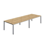 Fraction Infinity Rectangular Meeting Table  | 3600 X 1200 | Natural Nebraska Oak/Silver