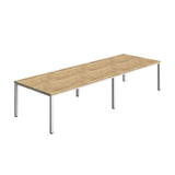 Fraction Infinity Rectangular Meeting Table  | 3600 X 1200 | Natural Nebraska Oak/White