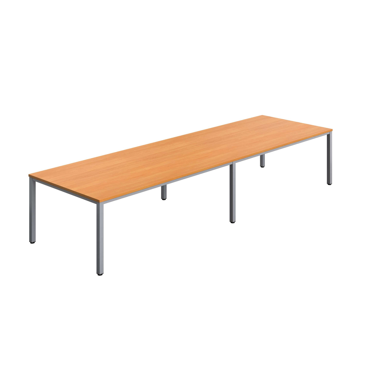 Fraction Infinity Rectangular Meeting Table  | 4000 X 1200 | Beech/Silver