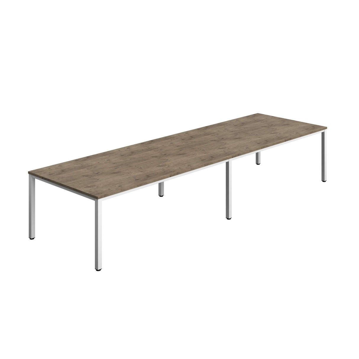 Fraction Infinity Rectangular Meeting Table  | 4000 X 1200 | Grey Nebraska Oak/White