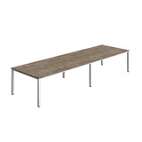 Fraction Infinity Rectangular Meeting Table  | 4000 X 1200 | Grey Nebraska Oak/White