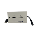 Premium Powder-Coated Metal Double Gang Face Plate with Fixed HDMI & USB-B Connections