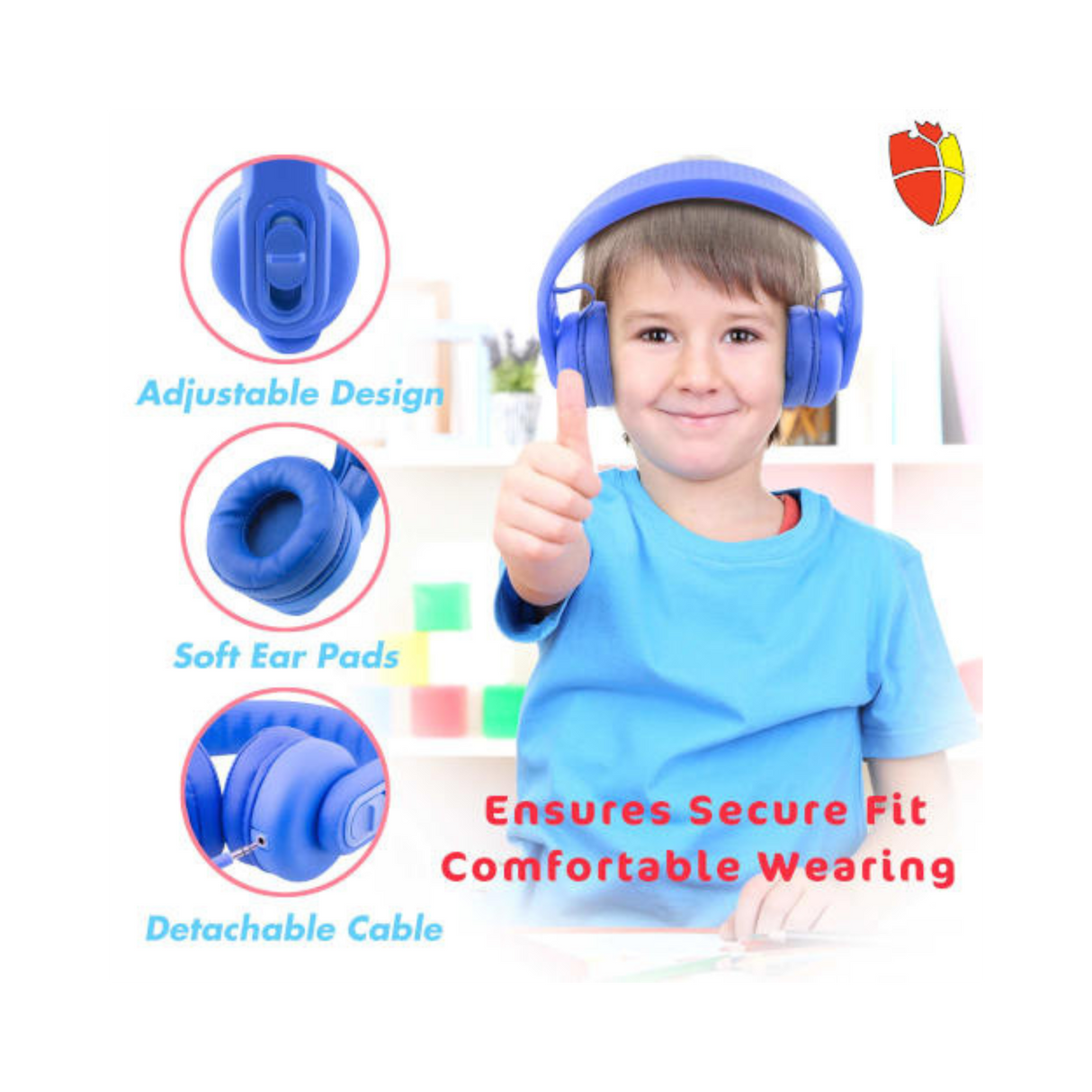 Classroom Headphone Set (24 Unbreakable, 4 pole Blue)