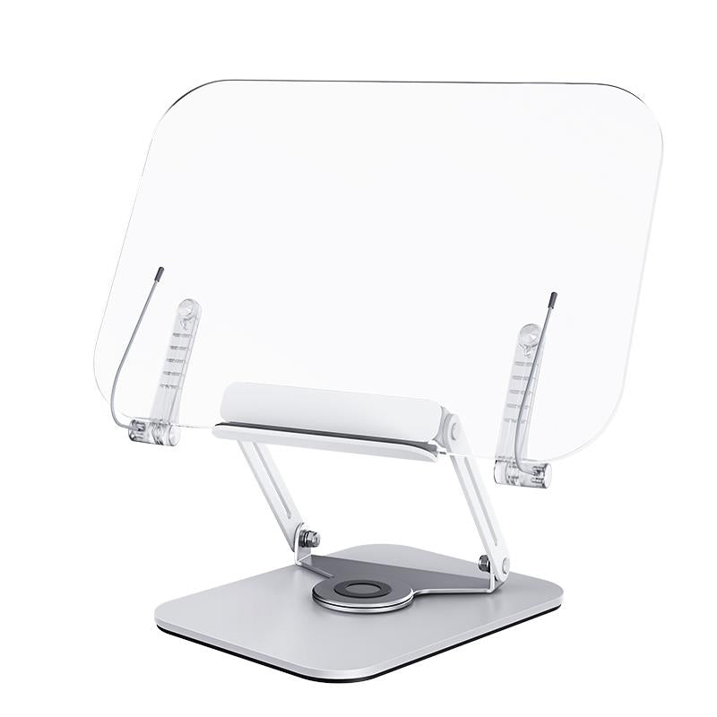 360 Rotate Folding Aluminum Alloy & Transparent Clear Acrylic Reading Stand