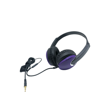 Quality Headphone with microphone, braided cable and 4 Pole connector -  Purple
