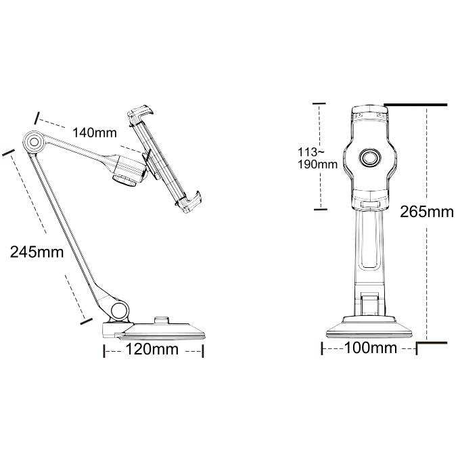 Smartphone & Tablet Holder White Suction Base