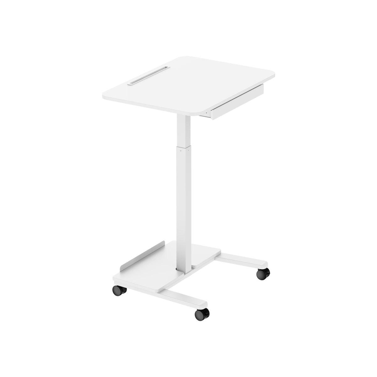Mobile Sit Stand Desk - Black/White