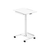 Mobile Sit Stand Desk - Black/White