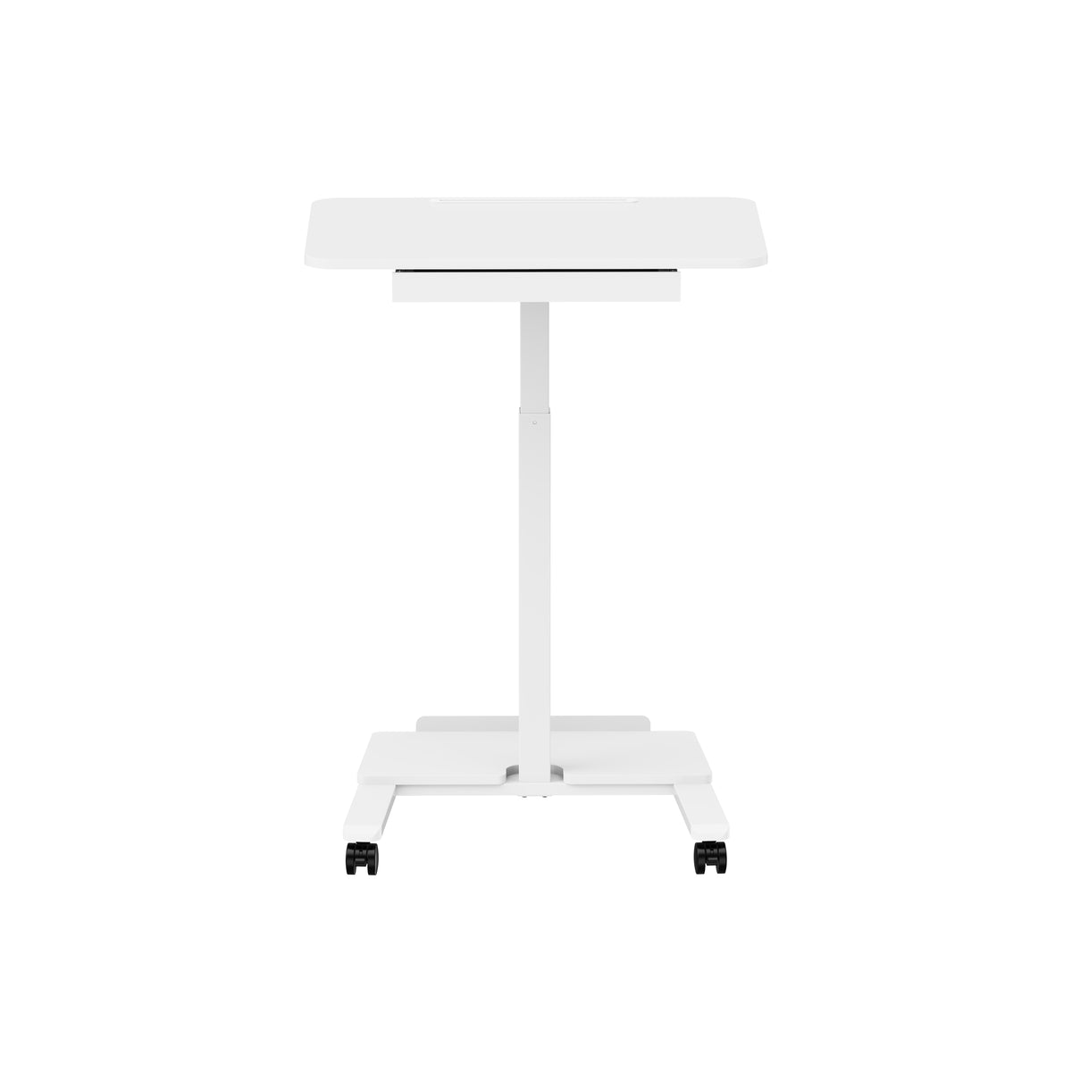 Mobile Sit Stand Desk - Black/White