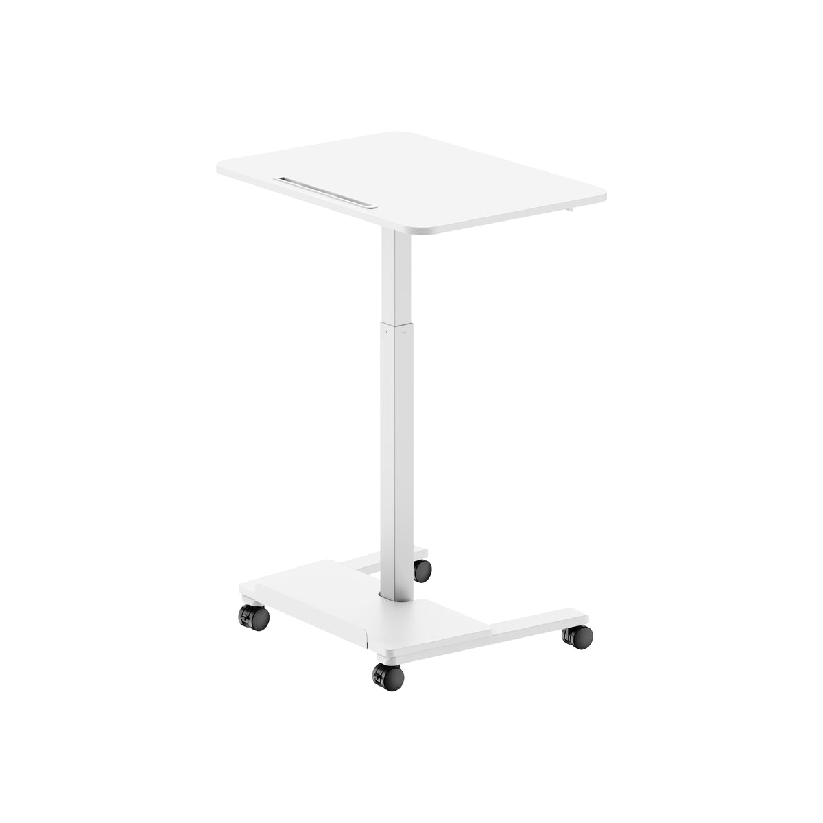 Mobile Sit Stand Desk - Black/White