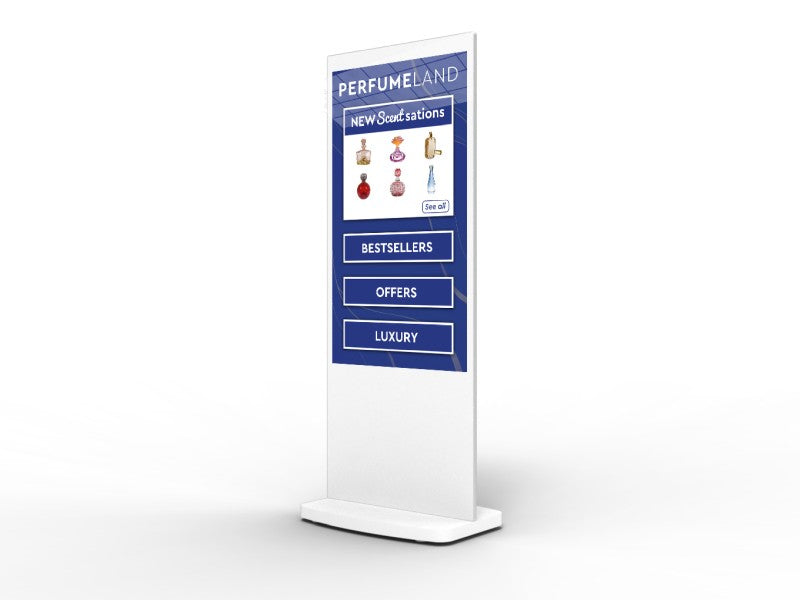 Allsee White Freestanding PCAP Touch Screen Posters