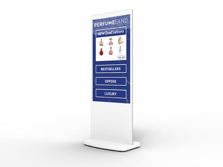 Allsee White Freestanding PCAP Touch Screen Posters