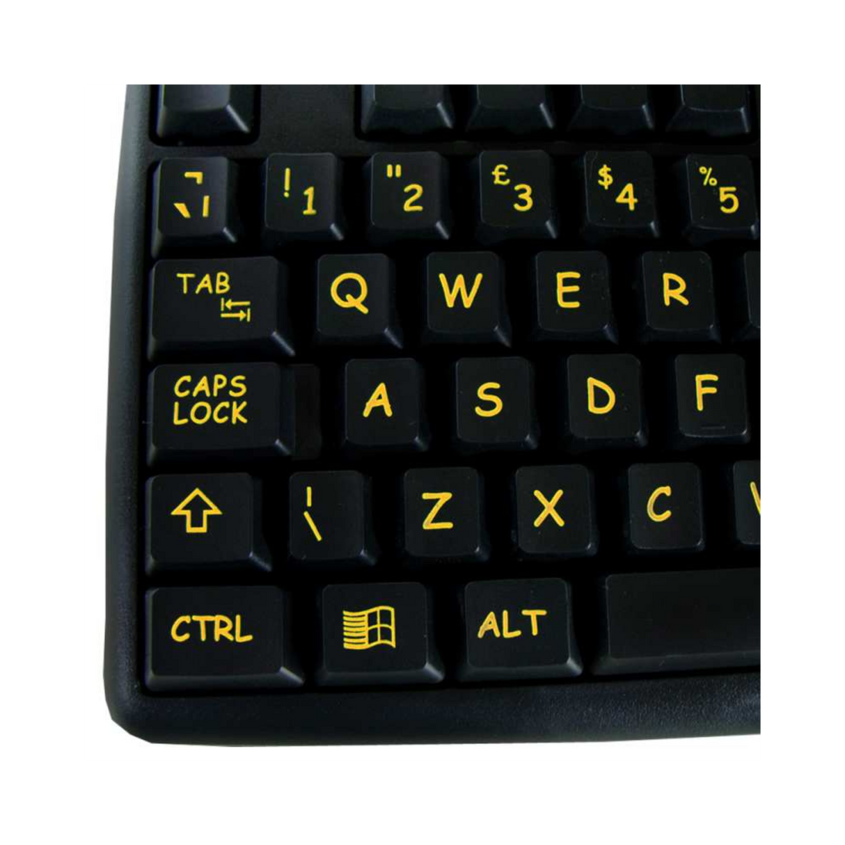 Easy2Use Visually Impaired Keyboard (Hi Vis Black & Yellow)